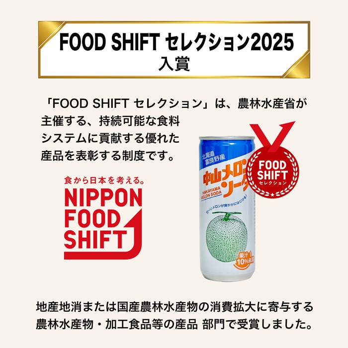 富良野 中山メロンソーダ 30缶 | 野菜ジュース ☆富良野中山メロン